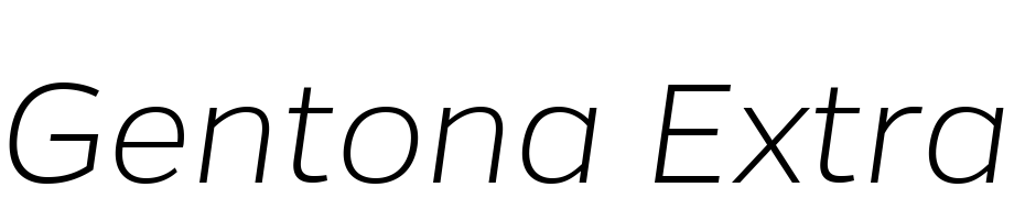 Gentona Extra Light Italic cкачати шрифт безкоштовно